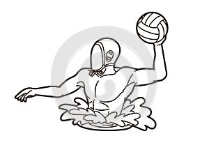 Water Polo player cartoon graphic vector