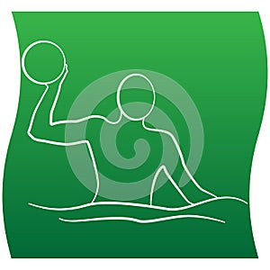 Water polo player icon of a set. Vector illustration