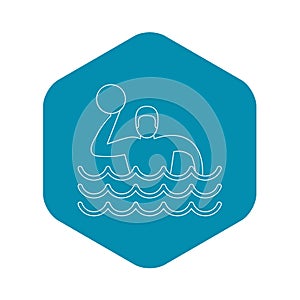 Water polo player icon, simple style