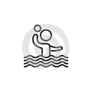 Water polo player line icon