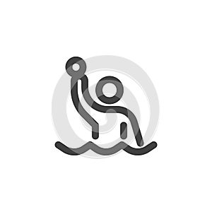 Water Polo player line icon