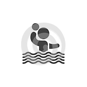 Water polo player vector icon