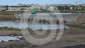 Water pond in industrial factory