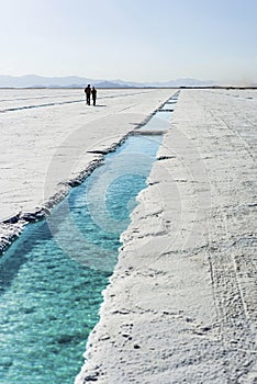 Water pool on Salinas Grandes Jujuy, Argentina.