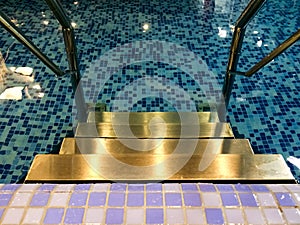 Water pool stairs indoors