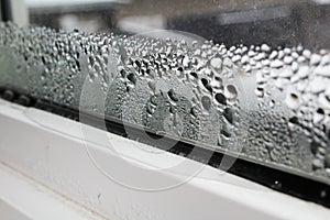 Water pooling from window condensation