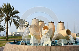 Water pot feature, Doha, Qatar photo