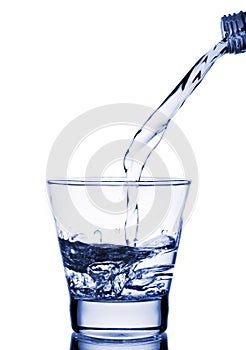 Water poured into glass
