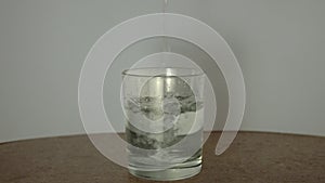 Water poured into a glass