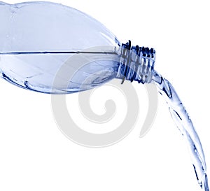 Water Pouring out of Plastic Bottle - Isolated