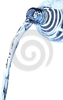 Water Pouring out of Plastic Bottle - Isolated