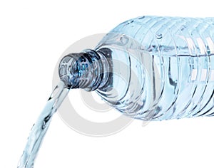 Water Pouring out of Plastic Bottle - Isolated
