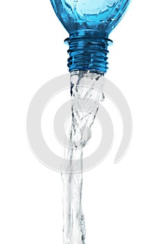 Water Pouring out of Plastic Bottle - Isolated