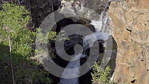 Water pours over Bourkes Luck pot holes