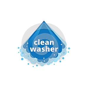 water pressure washing and cleaning service vector logo design