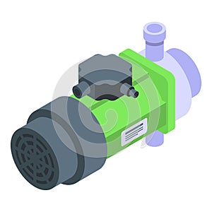 Water pump icon, isometric style