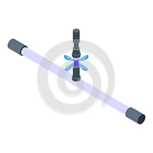 Water pump icon isometric vector. Pipe system