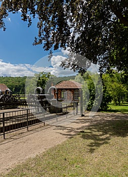 Water pump station in the spa garden of the city Bad Kissingen