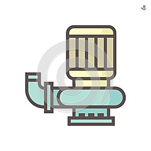 Water pump vector icon or centrifugal pump