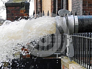 Water pumped through pipe