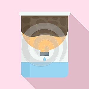 Water purification icon, flat style