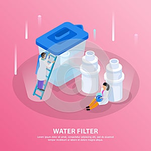 Water Purification Isometric Background