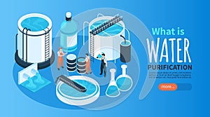 Water Purification Isometric Banner