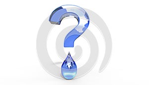 Water Question Mark 3D Illustration