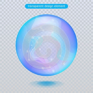 Water rain drop isolated on transparent background. Water bubble or glass surface ball for your design.