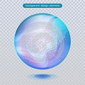 Water rain drop isolated on transparent background. Water bubble or glass surface ball for your design.