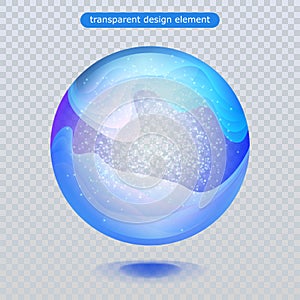 Water rain drop isolated on transparent background. Water bubble or glass surface ball for your design.