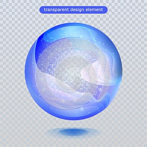 Water rain drop isolated on transparent background. Water bubble or glass surface ball for your design.