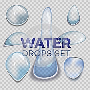 Water rain drops or steam shower isolated on transparent background. Realistic pure droplets condensed.
