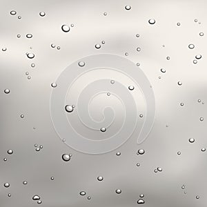 Water rain drops or steam shower isolated on white background. Realistic pure droplets condensed.