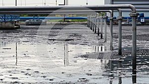 Water recycling on sewage treatment station.