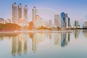 Water reflection office building