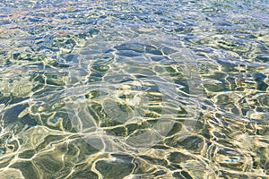 Water reflection.Water background.Water texture.Sea water ripples.Crystal clear water.Beautiful nature background.Summer