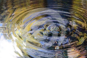 Water reflection and water drop