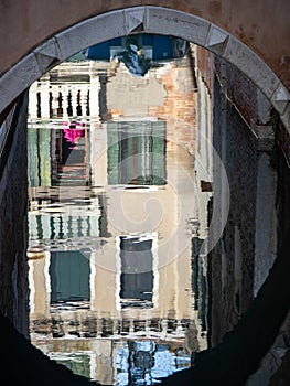 Water reflections on Rio di S. Boldo canal, Venice, Italy