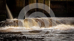 Water released from the turbines at Kendoon Power Station on the Water of Ken