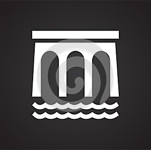 Water reserve icon on black background for graphic and web design, Modern simple vector sign. Internet concept. Trendy symbol for