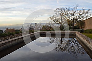 Water Reservoir at Carmen de los Martires Park in Granada, Spain