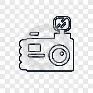 Water Resist Camera concept vector linear icon isolated on trans