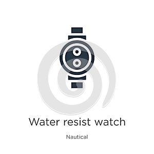 Water resist watch icon vector. Trendy flat water resist watch icon from nautical collection isolated on white background. Vector