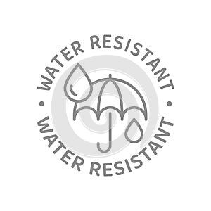 Water resistant label with rain and umbrella label