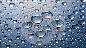 Of water rest on a smooth reflective surface creating a pattern of