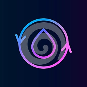 Water, revers, circle nolan icon. Simple thin line, outline vector of watericons for ui and ux, website or mobile application