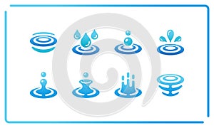 Water and ripple icon set