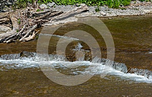 Water ripples in the creek, river