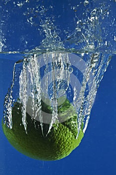 Water ripples from floating fruit,